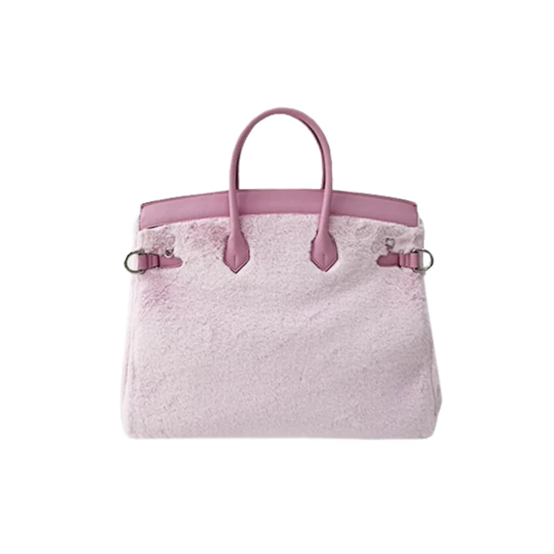 Pink Marshmallow Pop Plush Bag – Soft Luxury Carryall