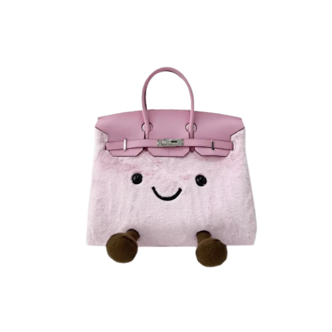 Pink Marshmallow Pop Plush Bag – Soft Luxury Carryall