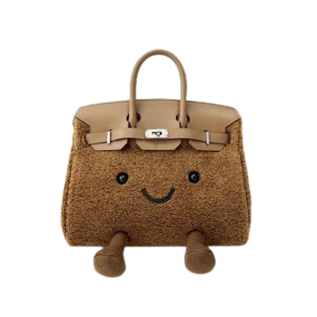 Toffee Cocoa Pop Plush Bag – Soft Luxury Carryall