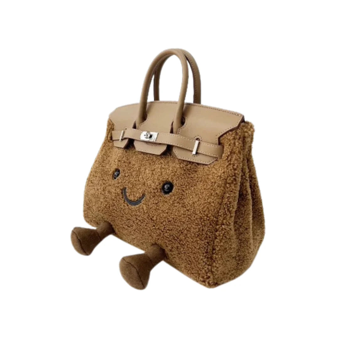 Toffee Cocoa Pop Plush Bag – Soft Luxury Carryall