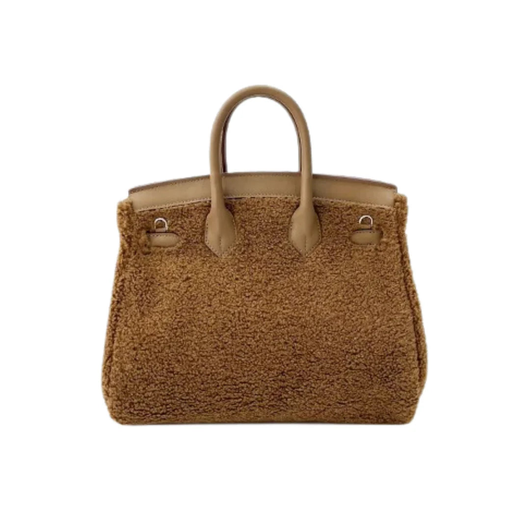Toffee Cocoa Pop Plush Bag – Soft Luxury Carryall