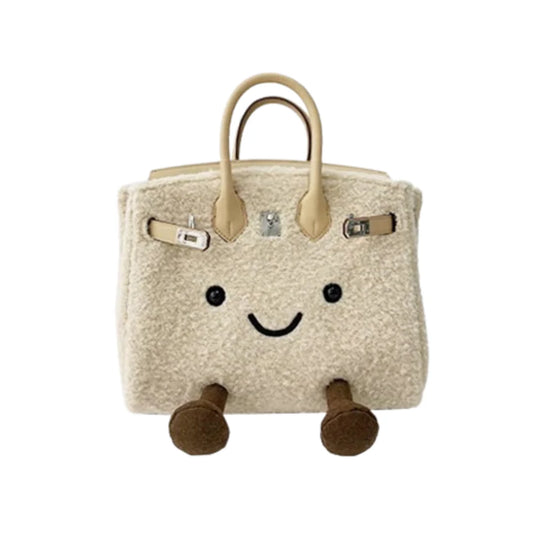 Vanilla Cloud Pop Plush Bag – Soft Luxury Carryall