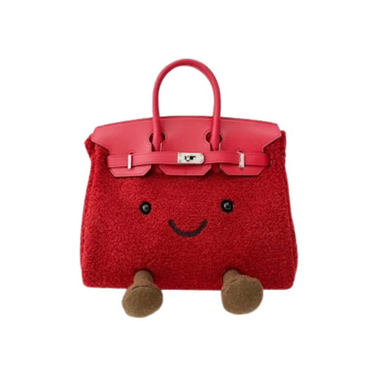 Lucky Garnet Pop Plush Bag – Soft Luxury Carryall