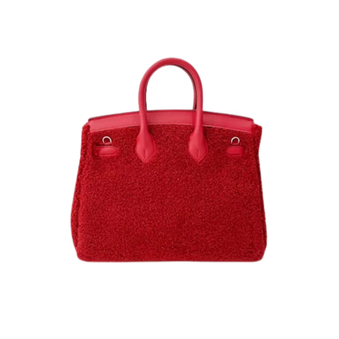 Lucky Garnet Pop Plush Bag – Soft Luxury Carryall